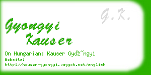 gyongyi kauser business card